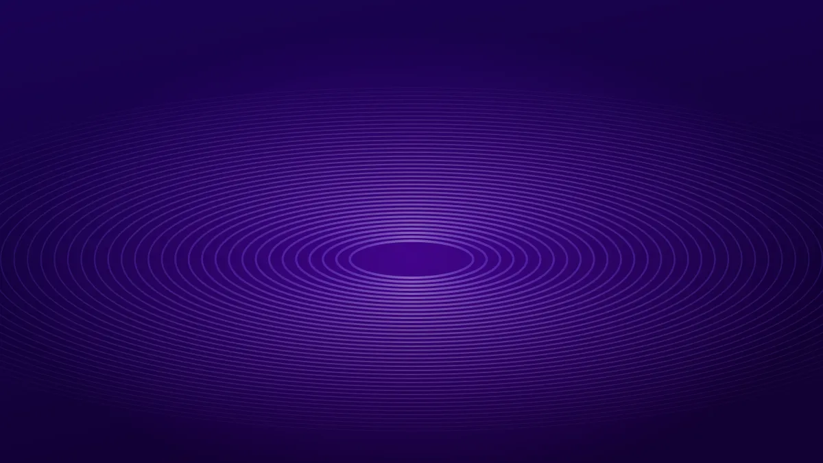 Concentric violet rings radiating outward from a soft bright centre.