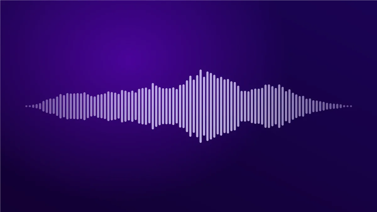 Abstract violet waveform on a deep violet background.